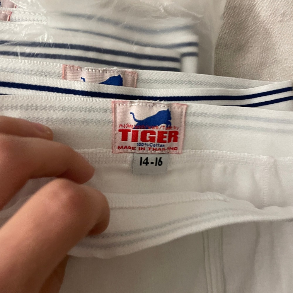 Tiger Briefs Kids Teens Size 14-16 White 14 Pack Cotton Underwear NEW